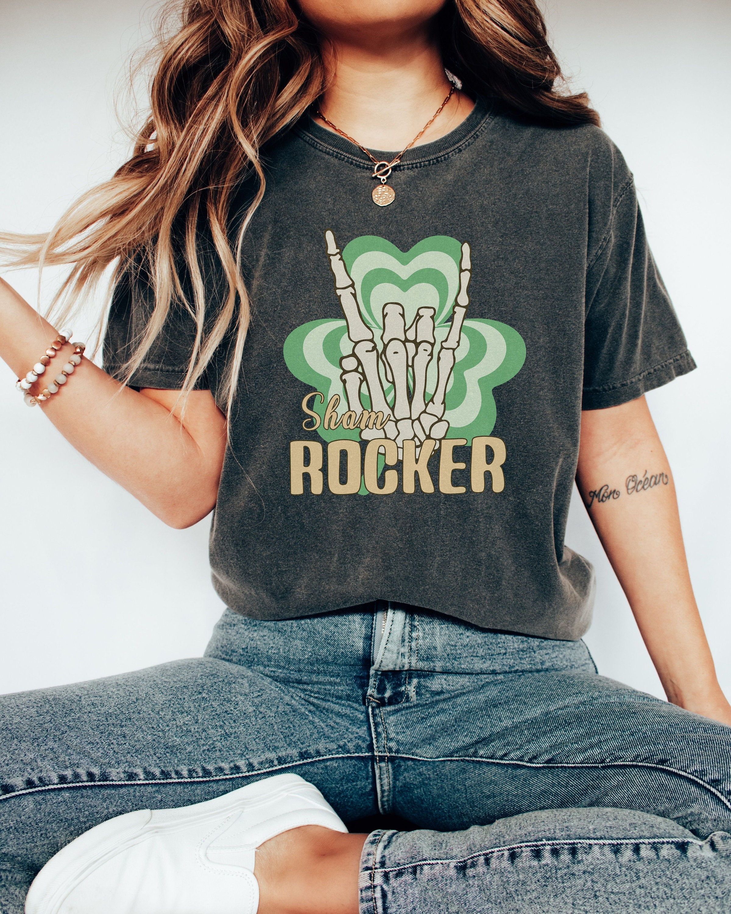 Discover Comfort Colors Shamrocker St Patricks Day Shirt Skeleton Hand St Patricks Day