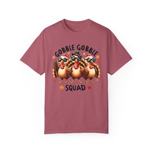Jusgai Women's Color Block Thanksgiving Shirt - 'Gobble Gobble' Print Long Sleeve Raglan Tee - View #2