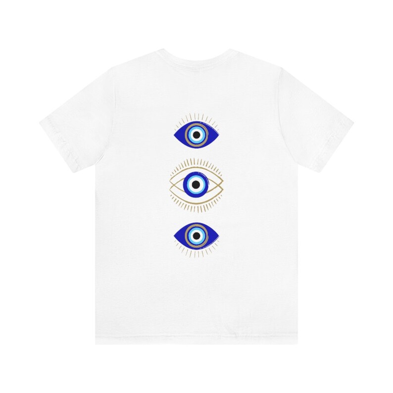 Women White Evil Eye Print Oversized Shirt With Shorts