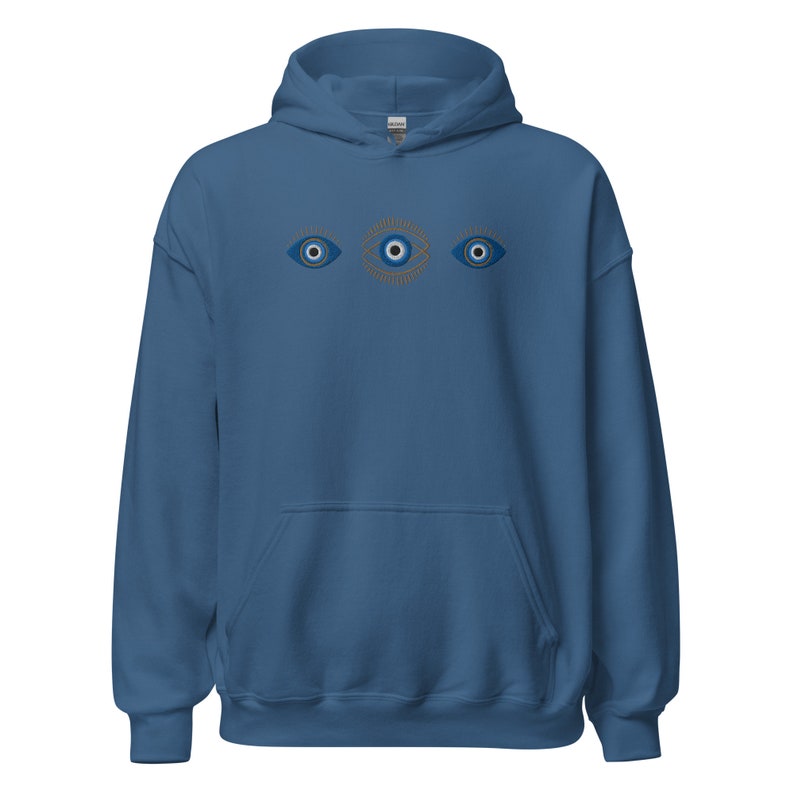 HALF BLUE AND WHITE EVIL EYE SHIRT main image 1