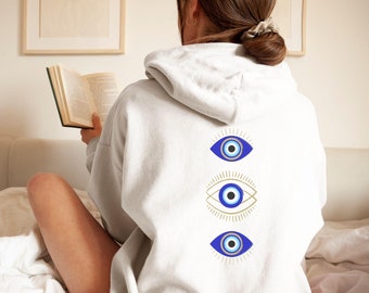 Sweat à capuche pour les yeux tendance, chemise Evil Eye, sweat-shirt Evil Eye, sweat à capuche surdimensionné, sweat à capuche mystique pour femmes à la mode, sweat-shirt pour femmes, cadeaux pour elle