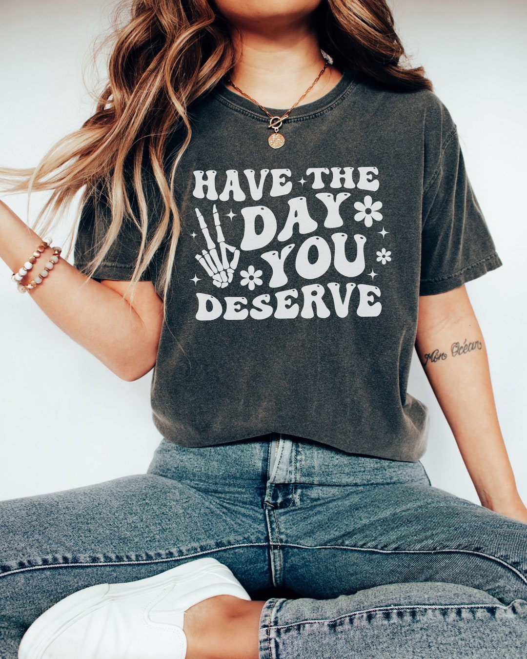 Simply Love Full Size HAVE THE DAY YOU DESERVE Graphic Sweatpants main image 0