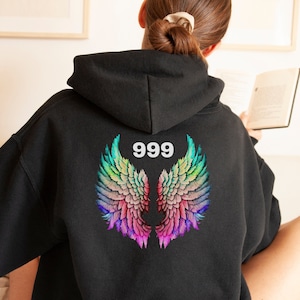 Angel Number Hoodie Angel Number Shirt 999 Hoodie Trendy Tumblr Hoodie Tumblr Sweatshirt Aesthetic Hoodie Oversized Hoodie Back Printed