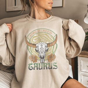 Taurus Zodiac Sweatshirt, Unique Astrology Shirt, Birthday Gift for Taurus, Unique April May Zodiac Apparel Taurus Horoscope Sweatshirt