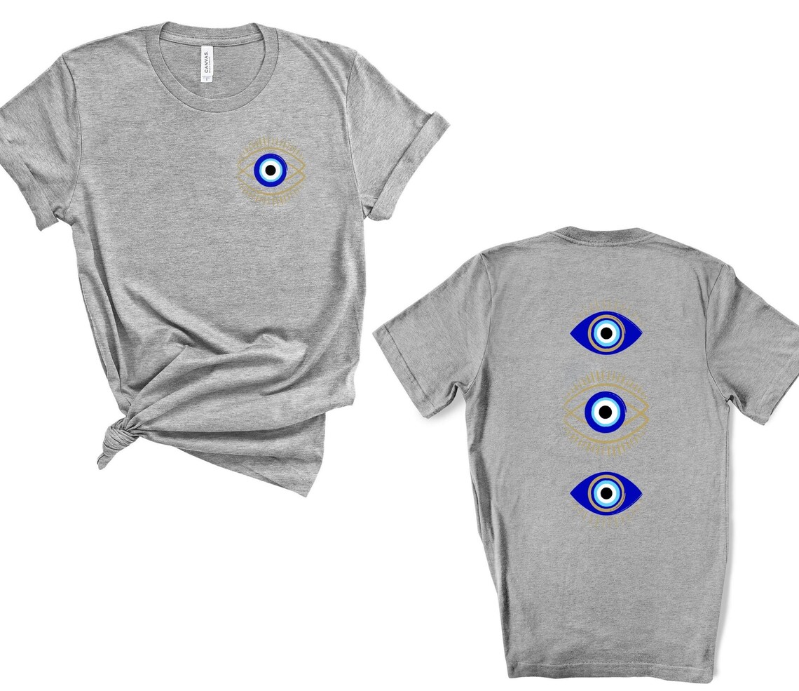 Oversized Evil Eye Gauze Cotton Button Shirt