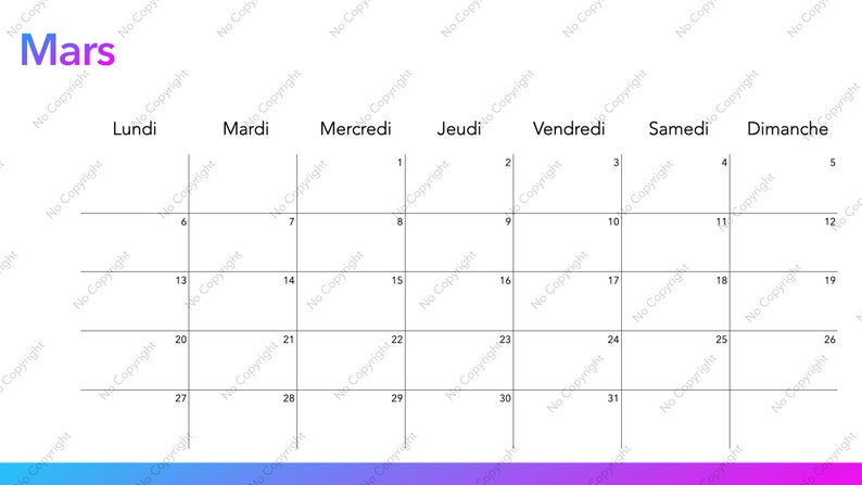 Calendrier 2023 Futura à Imprimer / Planificateur mensuel en - Etsy France
