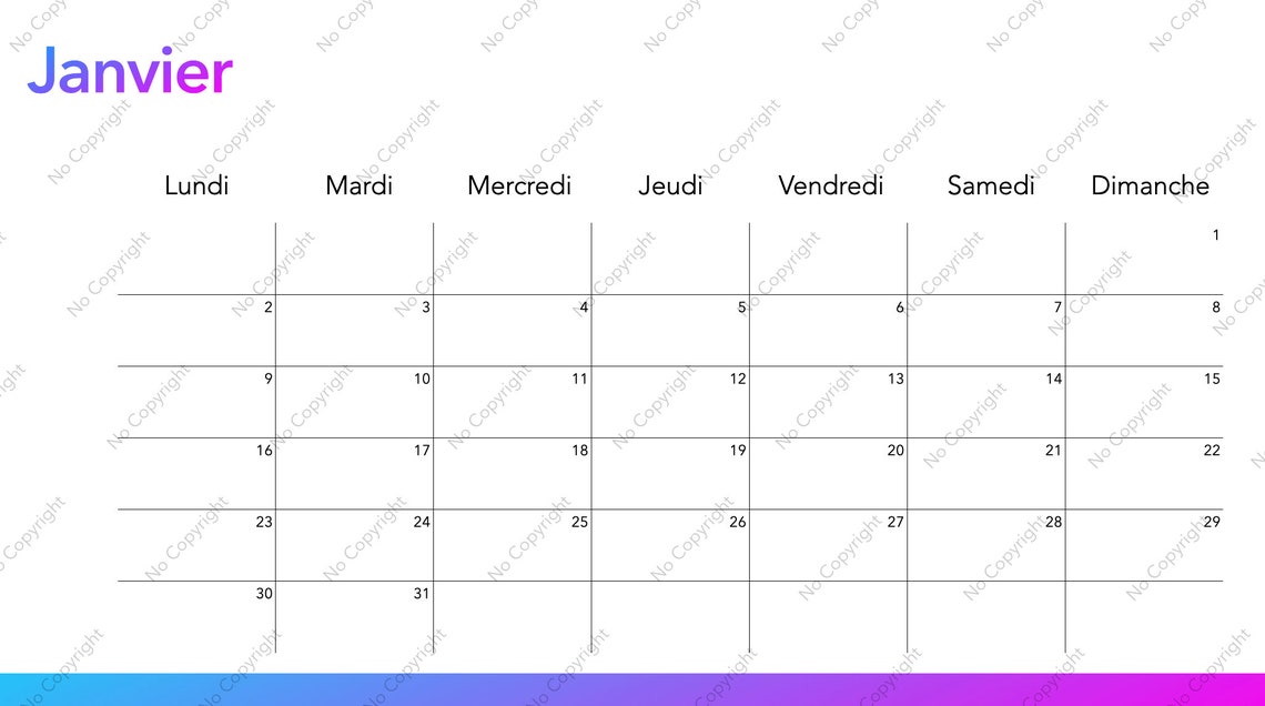 Calendrier 2023 Futura à Imprimer / Planificateur Mensuel En - Etsy