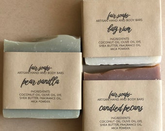 CLEARANCE: Handmade Cold-Process Bar Soap | Organic Artisan Soap with Fragrance Oil