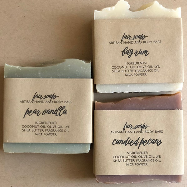 CLEARANCE: Handmade Cold-Process Bar Soap | Organic Artisan Soap with Fragrance Oil