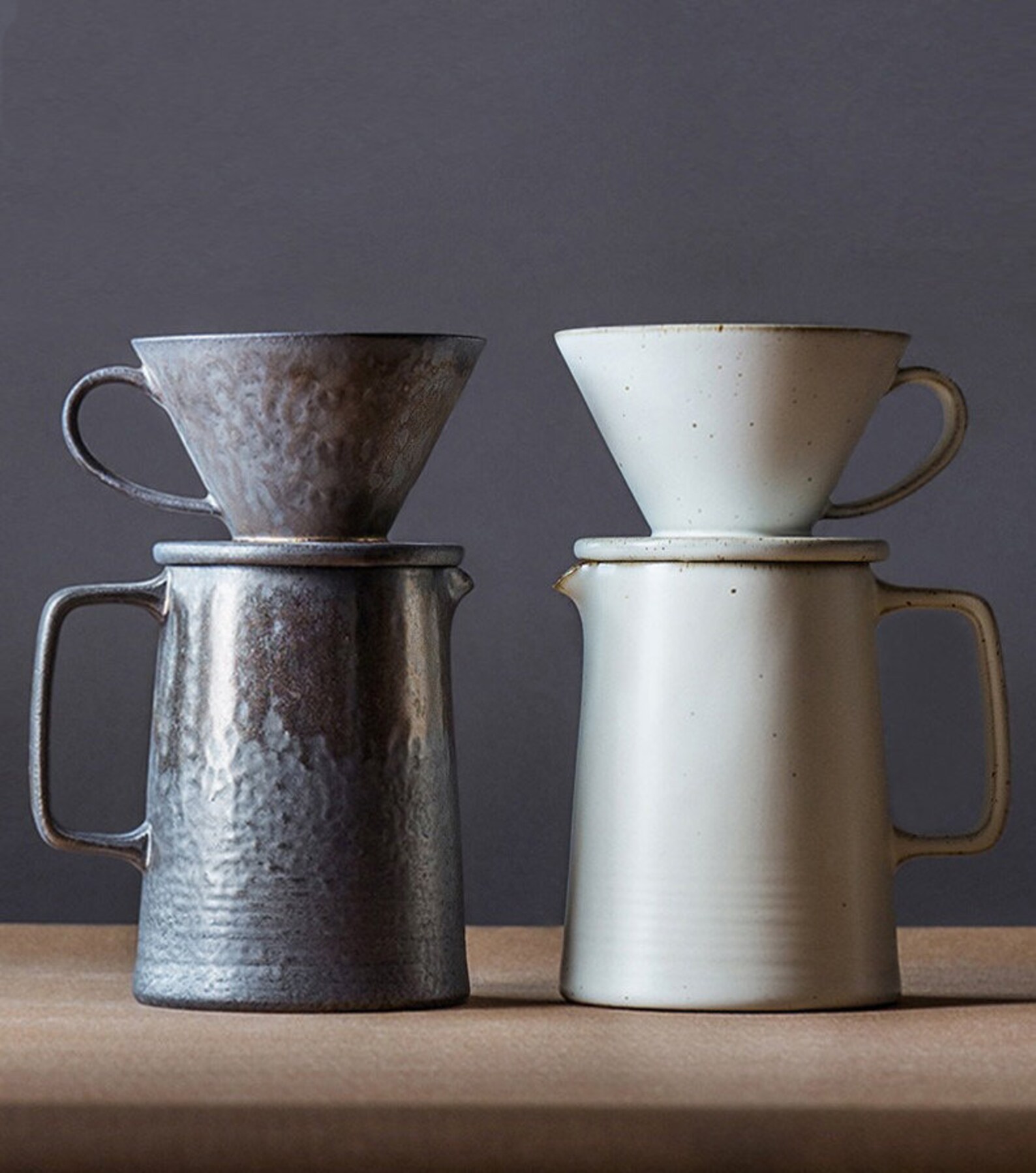 Coffee Creamer Pitcher With Dripper Set Porcelain Espresso Etsy