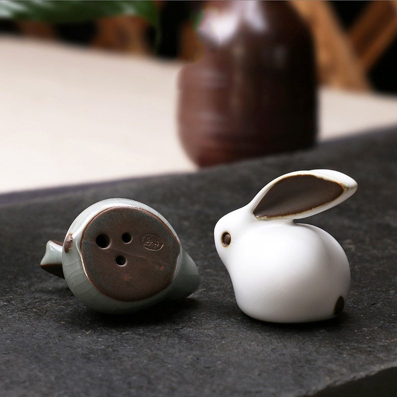 Ceramic Rabbit Tea Pet Handmade Tea Accessories Bunny Etsy