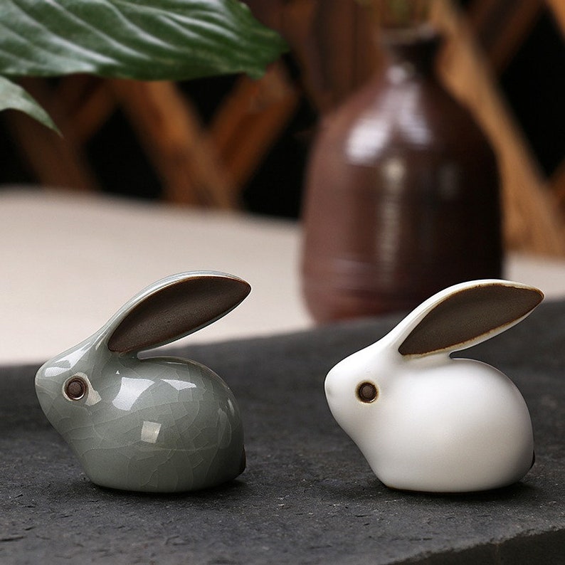Ceramic Rabbit Tea Pet Handmade Tea Accessories Bunny Etsy
