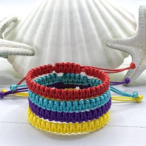 Waterproof Waxed Cord Bracelet: Adjustable Surfer Macramé