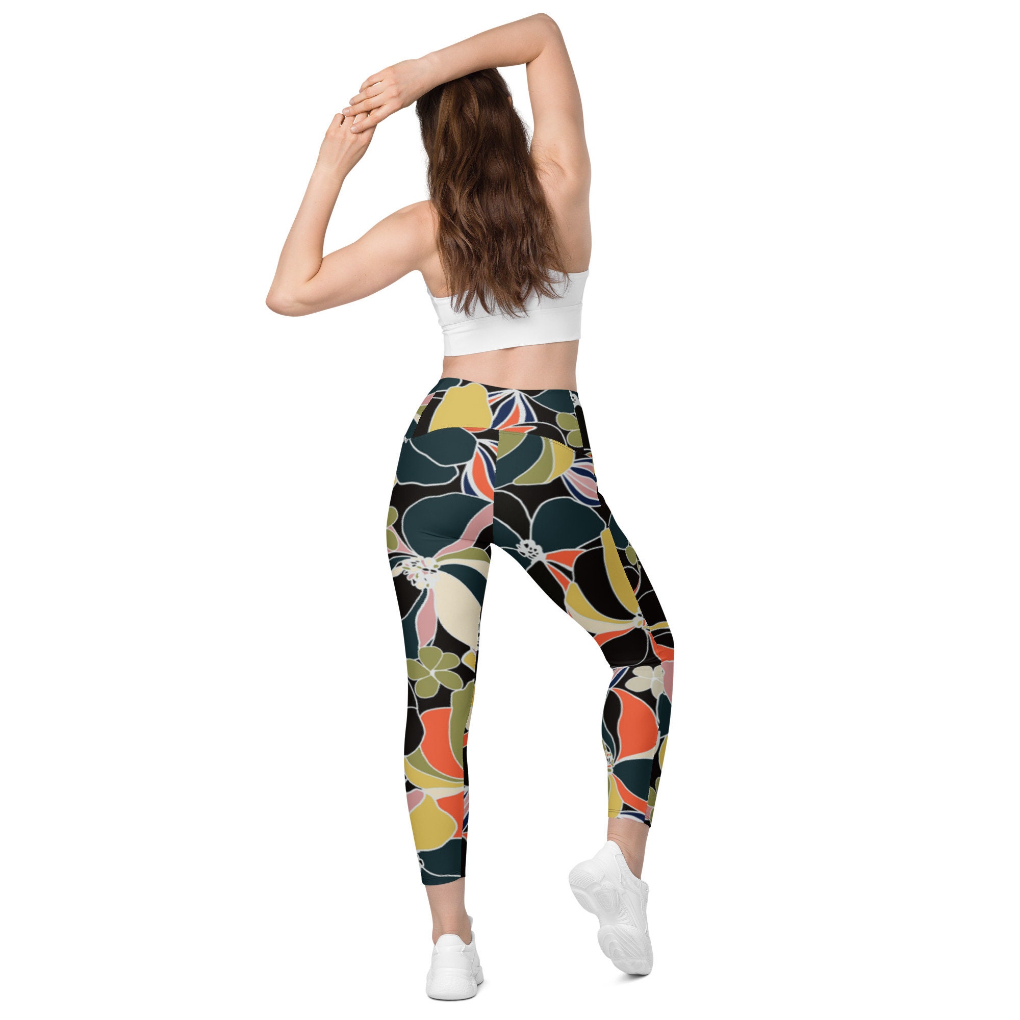 60's Inspired Crossover leggings with pockets