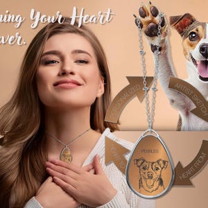 Personable Pet Portrait Pendant Necklace, Dog Lover Gift, Memorial Jewelry, Custom Necklace Gift, Unique Pet Keepsake