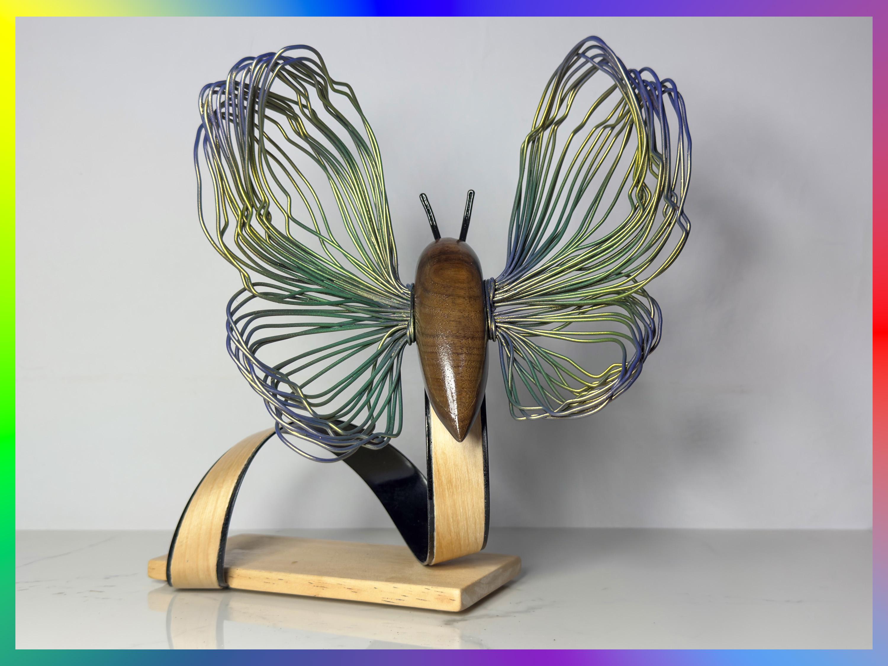 Sculpture Papillon En Fil De Fer - Décoration Murale Animaux - Au Fil D'Anne