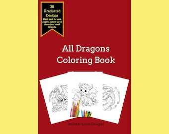 Dragon Coloring Book: 38 Graduated Designs for All Ages (PDF Download)