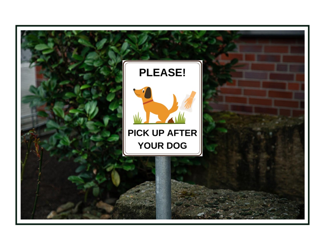 Pick up After Your Dog Sign X 2 Printable Yard Sign Pick up After Your