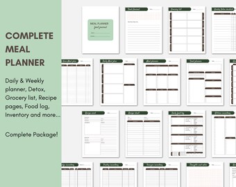Weekly Meal Planner: 25-Page Food Tracker (Digital Download)