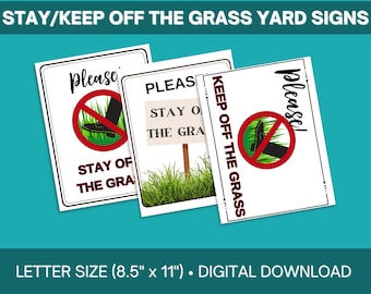 Stay Off the Grass Printable, Keep Off Lawn Yard Sign, PDF, Neighbor Reminder Digital Download