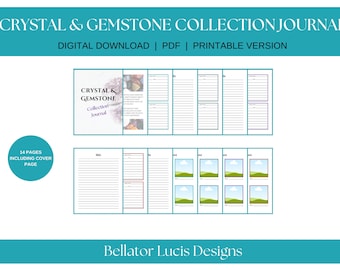 Crystal & Gemstone Collection Journal Printable PDF Rocks and Minerals Tracker 8.5" x 11" US Letter