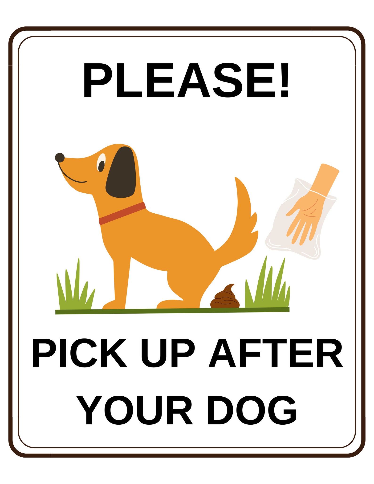 Pick up After Your Dog Sign X 2 Printable Yard Sign Pick up After Your ...