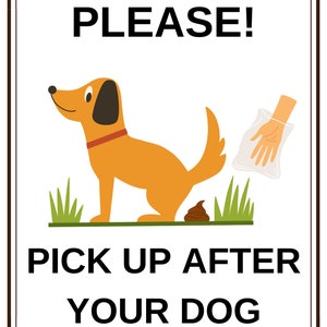 Digital Download Dog Poop In Yard Sign