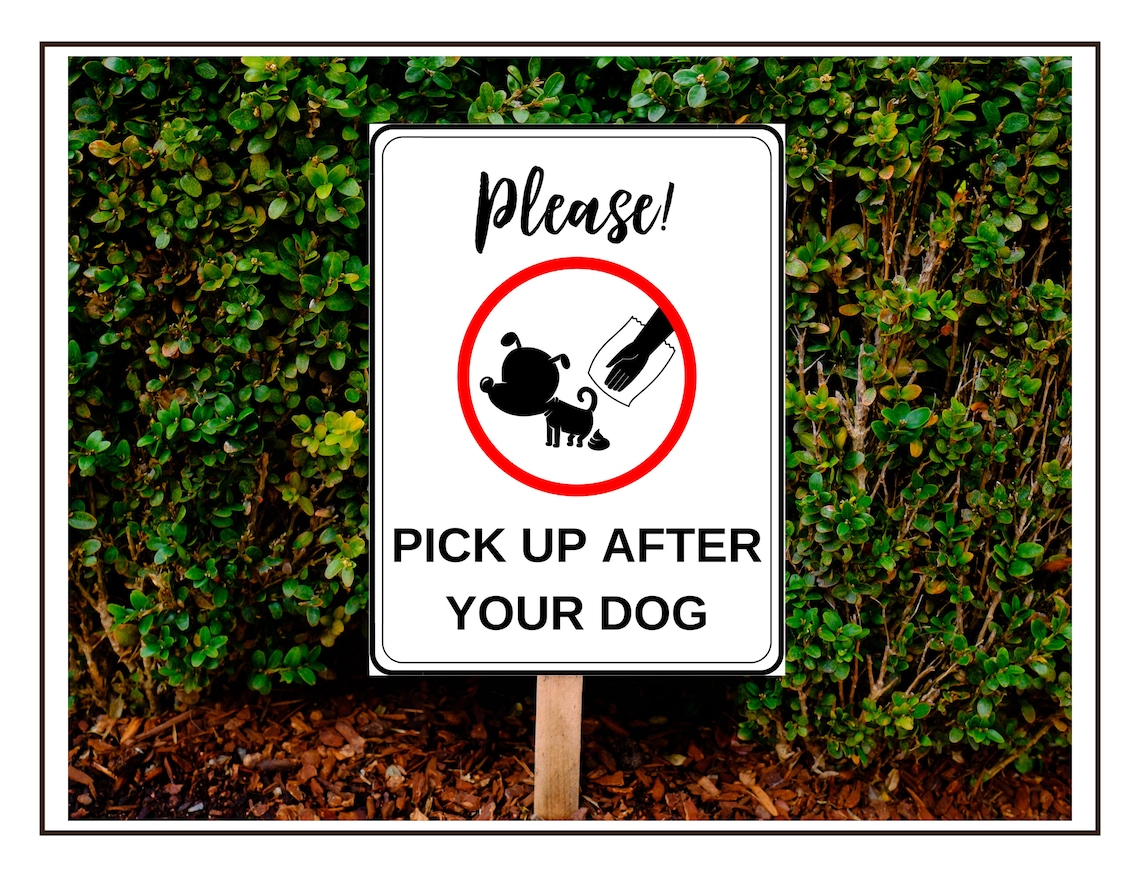 Pick up After Your Dog Sign X 2 Printable Yard Sign Pick up After Your Dog Digital Download Dog ...