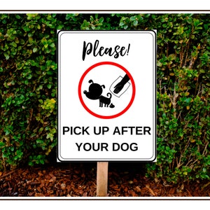 Pick Up After Your Dog Yard Sign, Printable, Pet Clean Up Reminder, Digital Download image 5