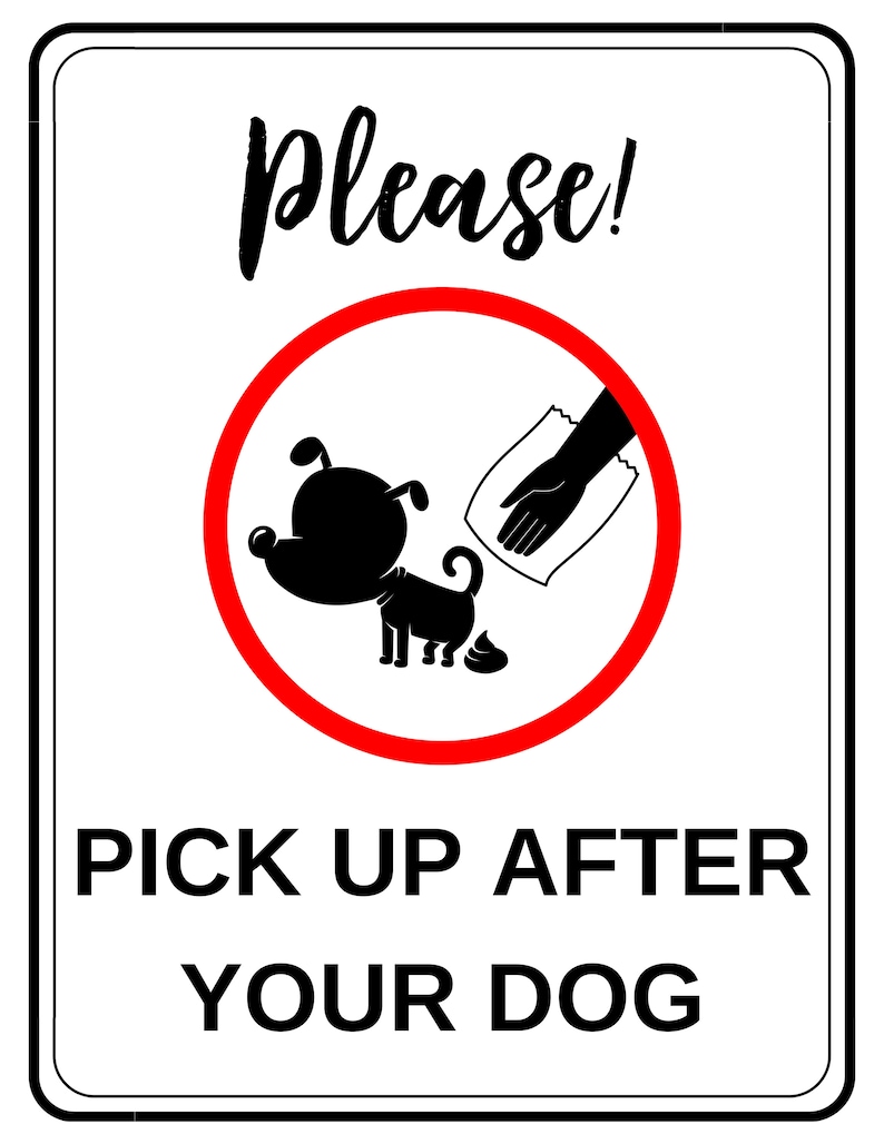Pick up After Your Dog Sign X 2 Printable Yard Sign Pick up After Your Dog Digital Download Dog ...