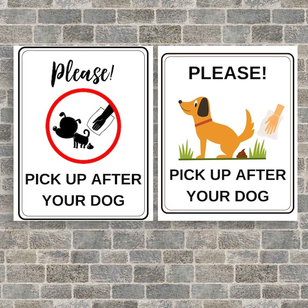 Please Pick up After Your Dog Sign - Etsy