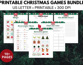 Christmas Games Printable Bundle: Family Holiday Fun (PDF)