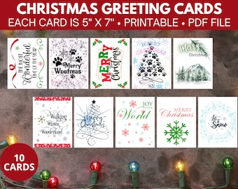 Dog Lover Christmas Cards: Unique Holiday Greetings (PDF Printable)