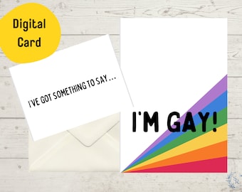 Printable Coming Out Card Card | Instant Download | DIY Coming Out Card | Digital Coming Out Card | Rainbow | Coming Out Card