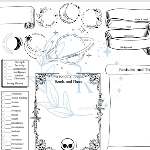 Dungeons and Dragons 5e Character Sheet | DND | TTRPG