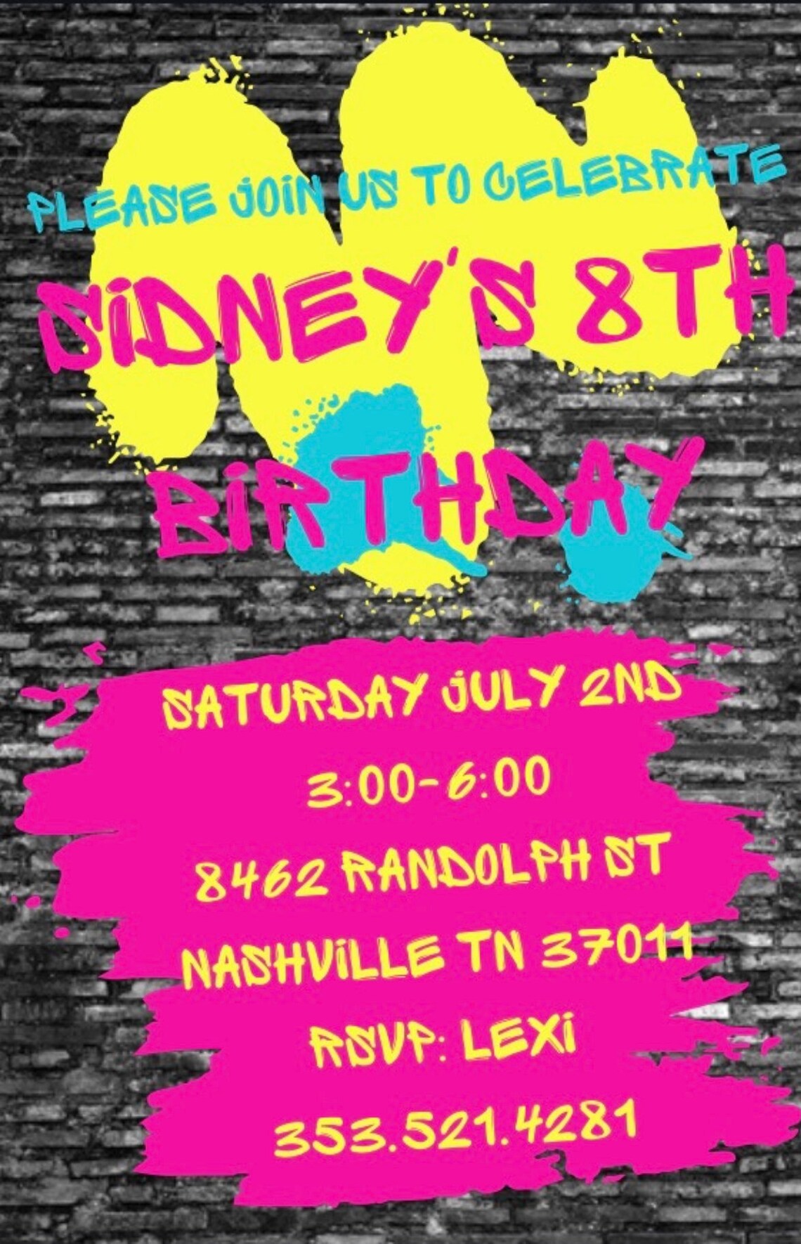 Editable Birthday Party Invitation Template | Art Party Invitations
