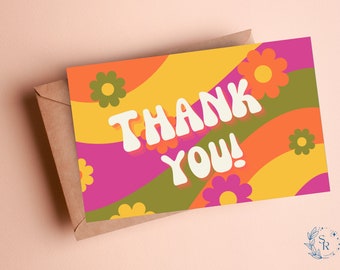 Printable Thank You Card | Instant Download | DIY Thank You Card | Digital Thank You Card | Vintage Style | Retro Thank You Card