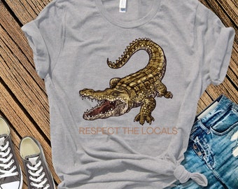 Alligator T Shirt, Alligator Shirt, Crocodile Shirt, Alligator Tee, Florida Shirt, Respect the Locals