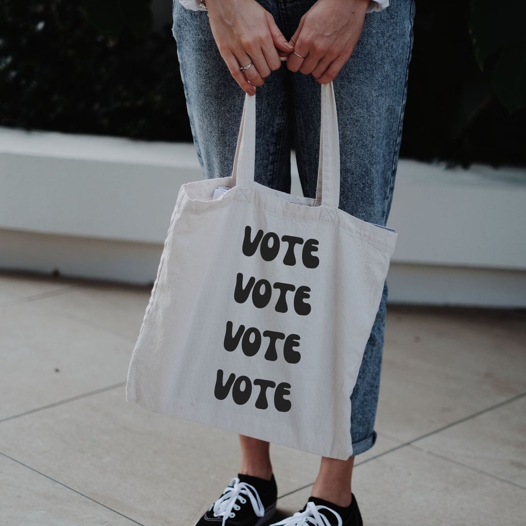 Vote Tote Bag Vote Book Bag Shopping Bag Get Out and VOTE Etsy