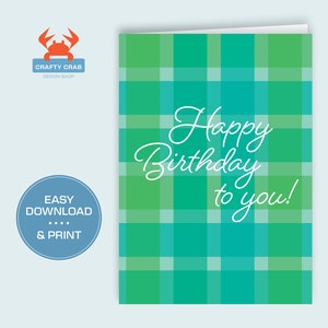Biglietto di BUON COMPLEANNO / Piegato 5x7 / Scarica e stampa a casa / Biglietto di auguri multicolore / Stampabile / Interno vuoto