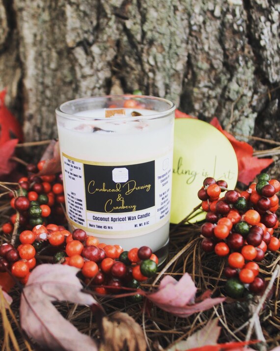 Cornbread Dressing & Cranberry Coconut Apricot Wax 8oz Fragrance Oil Free Candle