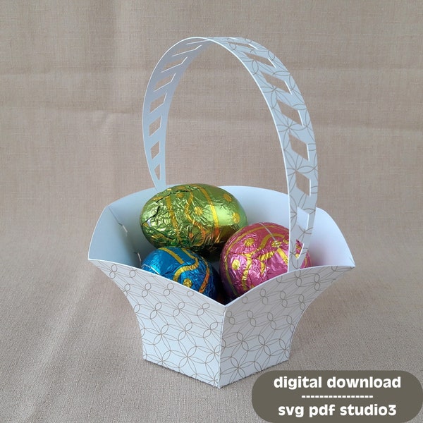 Easter Paper Basket | SVG PDF STUDIO3 | Plotter Cut File | pat. 012