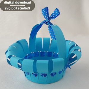 Panier de Pâques en papier SVG PDF STUDIO3 | Fichier de découpe pour traceur | tapotement 001