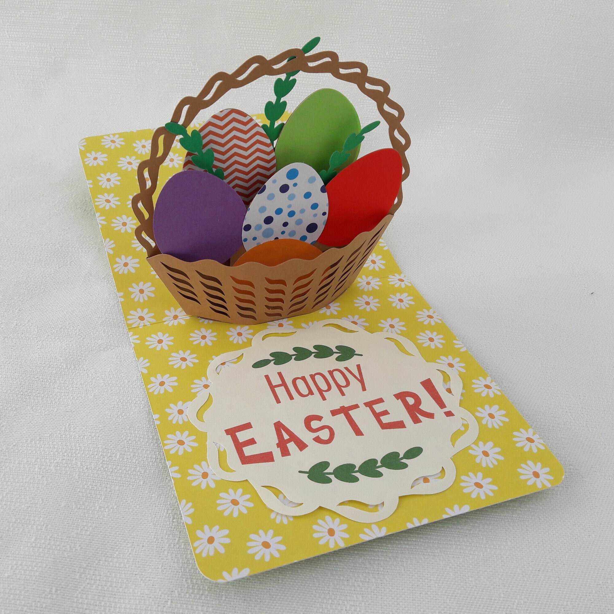 Pop up Card Template SVG Easter Basket Plotter Cut File | Pat. 038 - Etsy