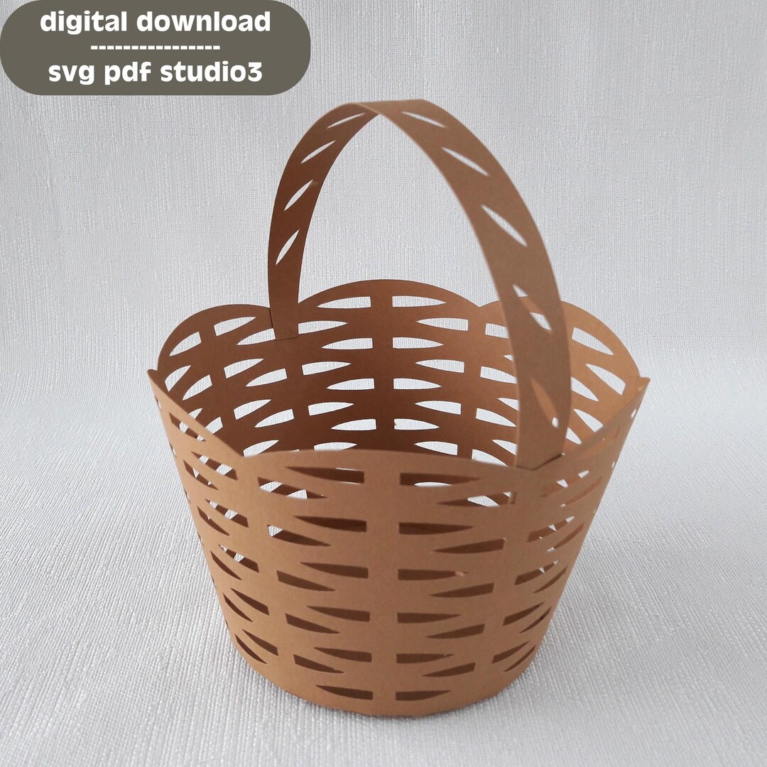 Easter Round Paper Basket Lace SVG Plotter Cut File | Pat. 006 - Etsy