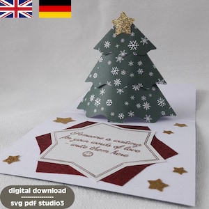 Cartão de Natal Pop Up Tree SVG PDF STUDIO3 | Arquivo de corte de plotter | pat. 034