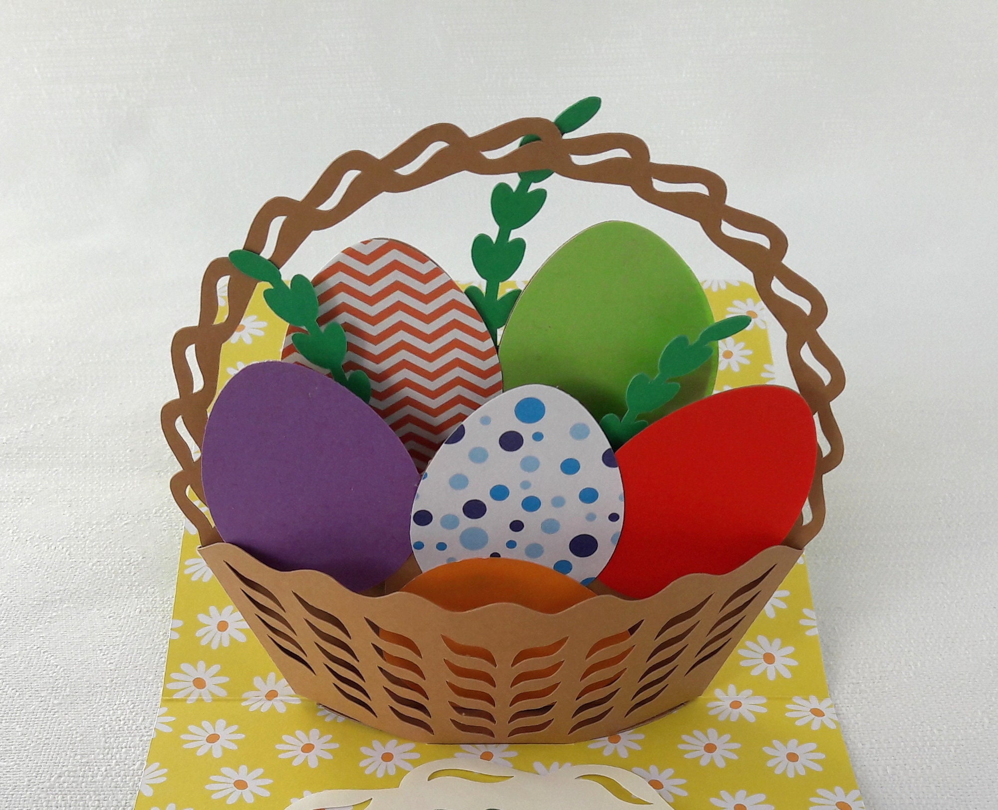 Pop up Card Template SVG Easter Basket Plotter Cut File | Pat. 038 - Etsy