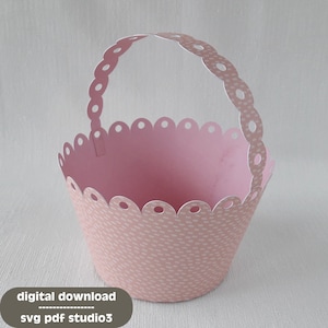 Easter Paper Basket Scalloped SVG PDF STUDIO3 | Plotter Cut File | pat. 005