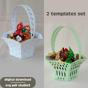 Easter Paper Basket SVG Template Plotter Cut File | pat. 012 + 013