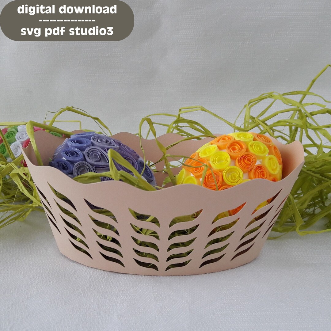 Easter Paper Basket Oval SVG PDF STUDIO3 | Plotter Cut File | Pat. 039 ...